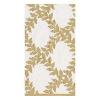 Caspari Acanthus Trellis Paper Guest Towel Napkins in Ivory, Four Packs of 15