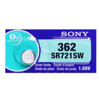 Sony 362 (SR721SW) 1.55V Silver Oxide 0% Hg Mercury Free Watch Battery (7 Batteries)
