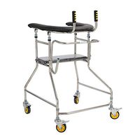 Luckya Walking Aid with Arm Padded Support and Brake 360° Rotating Wheel 4 Wheels Walker Rollator for The Elderly with Limited Mobility Non-Slip Walking Stick with Hospital
