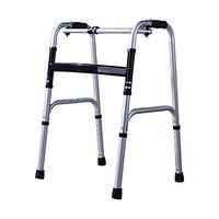 Standard Walker Elderly People, Height Adjustable Folding Aluminum Alloy Pulley Disabled Person Walking Rehabilitation Equipment,Exchangeable Fixed Dual Purpose,WithoutWheel