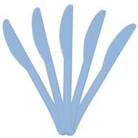 JAM PAPER Premium Utensils Party Pack - Plastic Knives - Baby Blue - 48 Disposable Knives/Pack