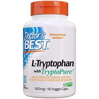 Doctor's Best L-Tryptophan from Tryptopure, Non-GMO, Vegan, Gluten Free, Soy Free, Helps Sleep, 90 Veggie Caps