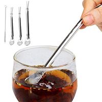 3Pcs 2 in 1 Multifunction Straws Filter Spoon with Cleaning Brush for Drinking Water Juice Iced Tea Coffee Soda Cocktail Barware Kisangani