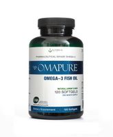 OMAPURE Pharmaceutical Grade Omega-3 Fish Oil (1 Bottle; 120 softgels) | Made with IFOS 5-Star Certified Fish Oil - Tested for Purity, Potency, Radiation, and Freshness