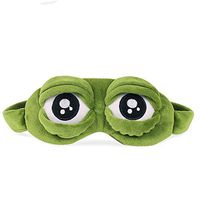 Fashionwu 3D Sad Frog Eye Mask Eyepatch Sleep Soft Plush Padded Shade Cover Rest Relax Blindfold Funny Green Gift