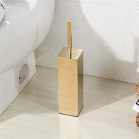 Sllaccs AA+ 304 Stainless Steel Toilet Brush Holder, Bathroom and Hotel Toilet Brush Holder Household Bathroom Toilet Cleaning Brush (Color : Gold)