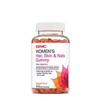GNC Women's Hair, Skin & Nails Gummy - Tropical Fruit, 150 Gummies, Contains Biotin for Strong and Healthy Hair, Skin and Nails