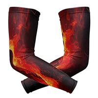 LEVEIS Fuitar Flame Fire Music Arm Sleeves UV Protection for Men Women Sunblock Protective Gloves Running Golf Cycling Driving Long Arm Cover 1 Pair