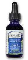 AMRITA Aromatherapy: Head & Muscle Ease Tri-Essence Power Blend; All Natural Herbal Extracts, Flower Essences & Essential Oils of Peppermint, Angelica Root & Neroli -Size: 240ML