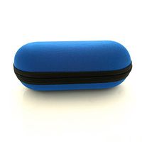 6" Medium Zippered Padded Pouch Hard Carrying Case Protective Glass Storage for Pipes (Blue)