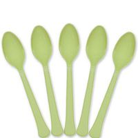 Extra Heavy Weight Plastic Spoons | 20ct (Leaf Green)