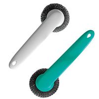 (Set of 2) Stainless Steel Sponges Scrubbers Kitchen Brush for Dish Pot Pan Cookware Skillet Sink Cleaning Brush Long Handle (Set of 2 Lily Pot Pan Dish Brush)