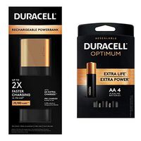 Duracell Rechargeable Powerbank 20100 mAh with Optimum AA Alkaline Batteries