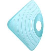 Lzttyee Kitchen Triangle Sink Corner Caddy Sponge Holder Draining Rack Scratcher Holder with Suction Cup for Sponges Soap Scrubbers Cleaning Brush (Blue)