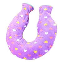 1.6L U-Shape Hot Water Bottle Water-Filled Villus Cover Water Bag, Purple