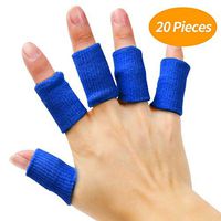 Senkary 20 Pieces Finger Sleeves Protectors Thumb Brace Support Elastic Compression Protector for Relieving Pain, Arthritis,Trigger Finger, Sports (Blue)