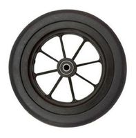 Quickie Caster Assembly, 7-1/2 X 1 Inch, 8-Spoke Black, Black Urethane Tire, 5/16 Inch, Bearing, 1-1/2 Inch Hub for Powerchair Wheelchair