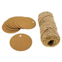 Kraft Paper Gift/Price Tags with Jute Twine for Gift Wrapping Packaging, Set of 48 (Round)