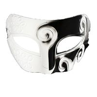 Mardi Gras Party Masquerade Mask,Halloween Prom mask Half face Flat Head Man Jazz mask Plastic White Black Prom Masks