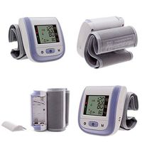 Wrist Blood Pressure Monitor for Home, Large LCD Display Blood Pressure Monitor with Heart Rate Detection, Dual User Mode, 198 Memory Capacity,Purple