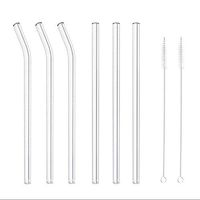 YOYORI Reusable Glass Straws, Smoothie Drinking Straws for Milkshakes Frozen Drinks, Birthday Party Supplies Theme Drinking Straws (White)