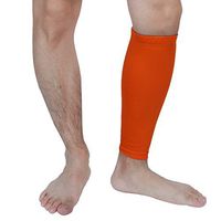 uxcell Adult Unisex Spandex Sports Leg Muscle Sleeve, Outdoor Golf Tennis Wrap Support, Badminton Calf Protector XL Orange