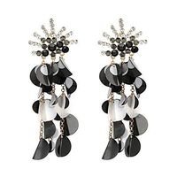 1 pair Female Boheme sequined tassels earrings beautiful jewelry Good Girls Brides Charms Cute Charm Woman Comfy Casual Daily Designs Hair For Gift | Black