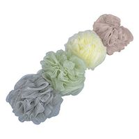 HOUSWEETY Mesh Bath and Shower Sponge, Pack of 4