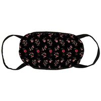 Anti Allergy Dust Mouth Cover, Earloop Half Face Cover for Women Men, Ski Running Face and Nose Cover with Adjustable Elastic Band - Pretty Red Flora, Comfort Fit