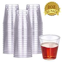 HyHousing 2 Oz Clear Plastic Cups 50 Pack, Hard Disposable Plastic Cups Tumblers Ideal for Daily Life at Home, Party Wedding Drinking Wine Tasting Food Samples (T2-50)