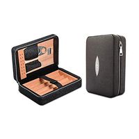 Free Boy Portable Travel Cigar Humidor Case with Cutter and Humidifier(Holds up to 4 Cigar)