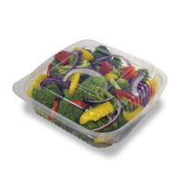 Jaya 100% Compostable Clear PLA Hinged Clamshell, 8 X 8-Inch, 160-Count Case