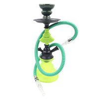 11' Single Hose Matte Tree Stem Hookah Shisha Bong - Green w/Hose & Tongs