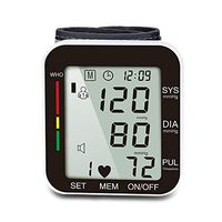 AlonSwallow Sphygmomanometer Household Wrist Automatic Electronic Pressure Gauge Rechargeable Digital Automatic Wrist Blood Pressure Monitor Measuring Device,Black