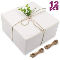 Moretoes White Boxes Gift Boxes 12pcs 8x8x4 Inches, Paper Gift Boxes with Lids for Gifts, Bridesmaid Proposal Box, Cupcake Boxes, Crafting