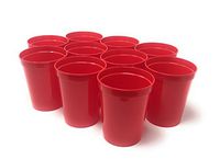 CSBD Stadium 16 oz. Plastic Cups, 10 Pack, Blank Reusable Drink Tumblers for Parties, Events, Marketing, Weddings, DIY Projects or BBQ Picnics, No BPA (Red)
