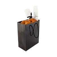 Glossy Shopping & Takeout Bag with Rope Handles 8 x 10" 10ct Box, Medium, Black - Restaurantware
