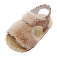 TIANRUN Toddler Infant Kids Baby Girls Boys Cute Solid Flock Soft Sole Sandals First Walkers Shoes Khaki