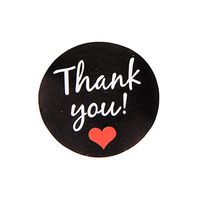 Mr-Label 300 Pcs of Circle Sealing Sticker – Thank You Sticker/Thank You Adhesive Label for Card| Envelope|Gift| Product (Black)