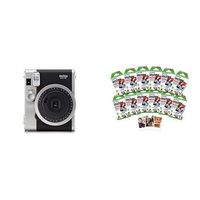 Fujifilm Instax Mini 90 Instant Film Camera Black w/ 120 Count Mini Film Pack