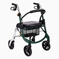 Rolling Walkers Shopping Cart Old Man Trolley Four-Wheeled Walker Can Take A Folding Wheelchair Household Grocery Shopping Cart Gift Can Bear 100 Kg (Color : Green, Size : 655780-92cm)