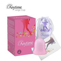 Anytime Gobal Menstrual Cup - Economical Feminine Silicone Cup for Lady Period - Soft and Reusable Alternative Protection for Cloth Sanitary Napkins - Clear Mini Small Size (Pink, Large)