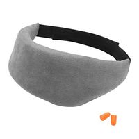Eye Mask for Sleeping, Sleep Eye Mask Cover for Women Men Kids, Comfortable & Adjustable Grey Sleep Mask with Ear Plug Set for Night Sleeping, Travel, Camping, Nap, Shift Work and Meditation - Covvy