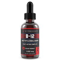 VitBoost Vegan Liquid B-12 Drops – 60 x 5000 mcg Extra Strength Raspberry Flavored Vitamin B12 Liquid Methylcobalamin sublingual Supplement | Designed to Maximize Absorption & Energy | Gluten Free