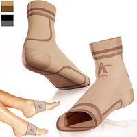 Plantar Fasciitis Socks + Arch Support Compression Sleeves for 24/7 Comfort & Pain Relief of Achy Feet, Heel & PF - Better Than Night Splint Brace - for Men & Women (Nude, L/XL)
