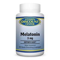 Vitamin Discount Center Melatonin 3 mg with Vitamin B6, Natural Cherry Flavor, 90 Quick Dissolve Lozenges