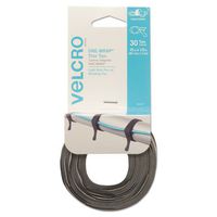 Velcro 94257 6 Pack 15in. x 1/2in. One Wrap Thin Ties, Black and Gray