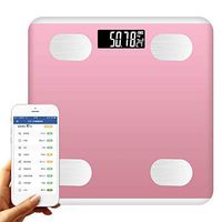 Smart Scale Digital Bluetooth Body Fat Scale Bathroom Wireless Weight Scale, G-shaped sensor, Body Composition Analyzer With Smartphone Lcd Display, 180kg, 28 26cm,Pink