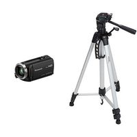 Panasonic HC-V180K Full HD Camcorder with 50x Stabilized Optical Zoom with AmazonBasics 60-Inch Lightweight Tripod