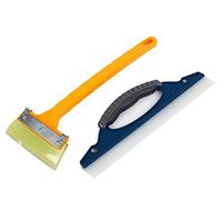 uxcell 2 in 1 Antislip Plastic Handle Scraper Squeegee Cleaner for Car Auto
